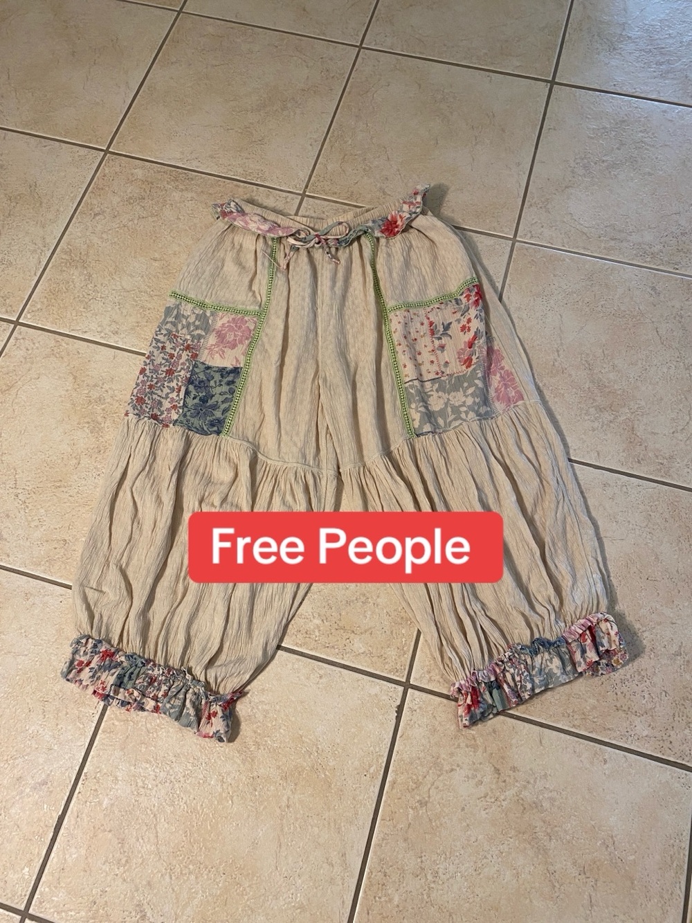 Free People  Patchwork Bloomer Pantaloon Pants